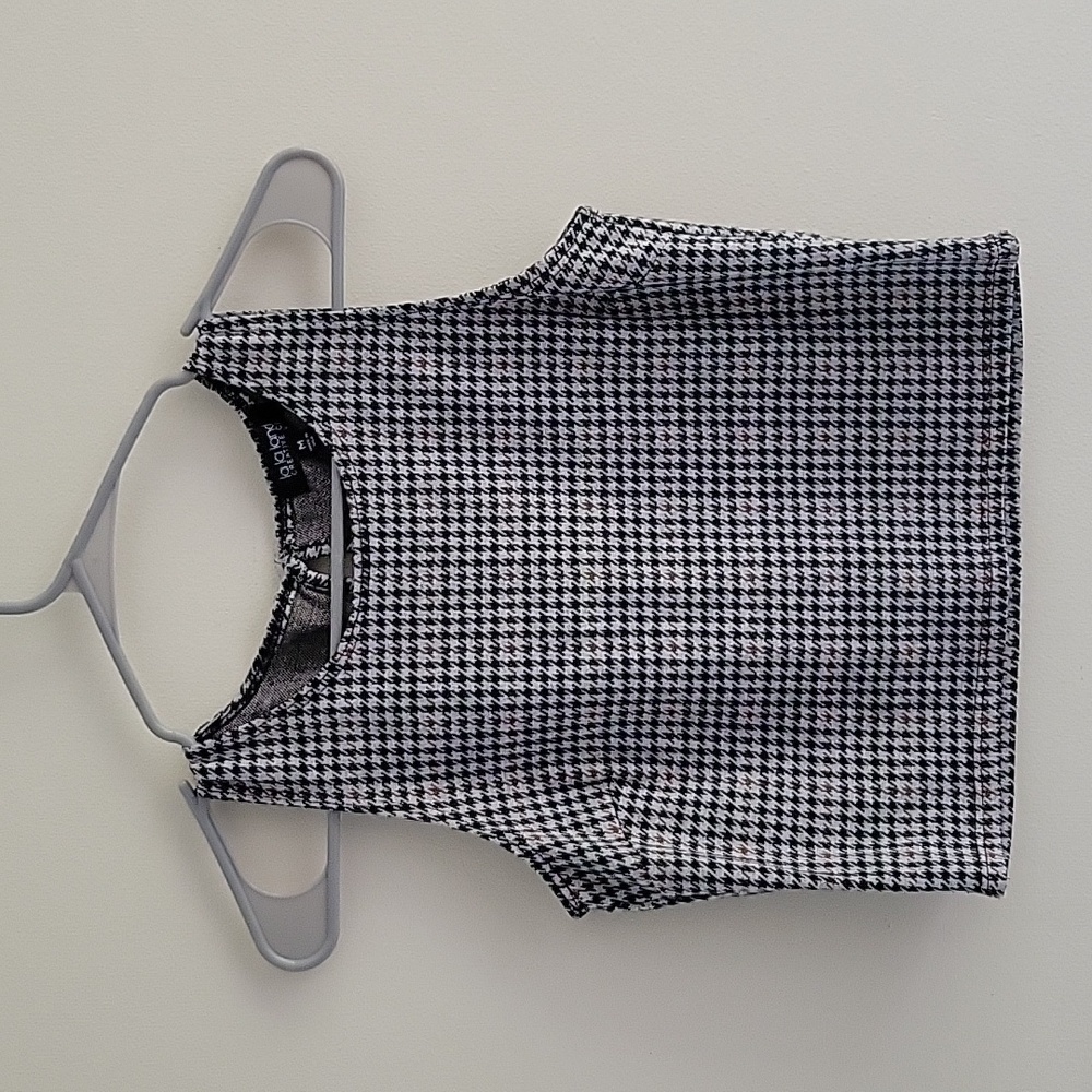 Buckle -  La La Land Houndstooth High Neck Tank Crop Top - Size M